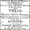 Newspaper notice announcing a murder trial.